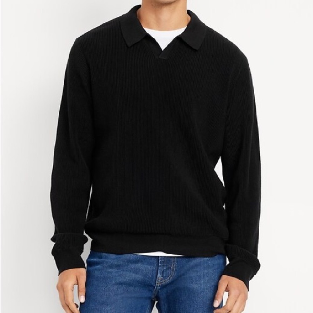 Relaxed Fit Polo Sweater